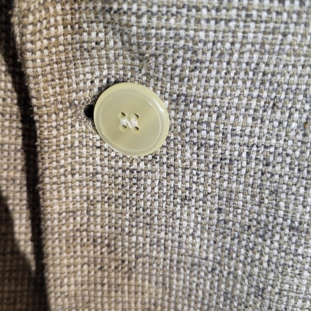 Macy's Savile Row 100% Silk Heathered Tweed Blazer Men's 40R Sand Beige 2 Button - Picture 10 of 16